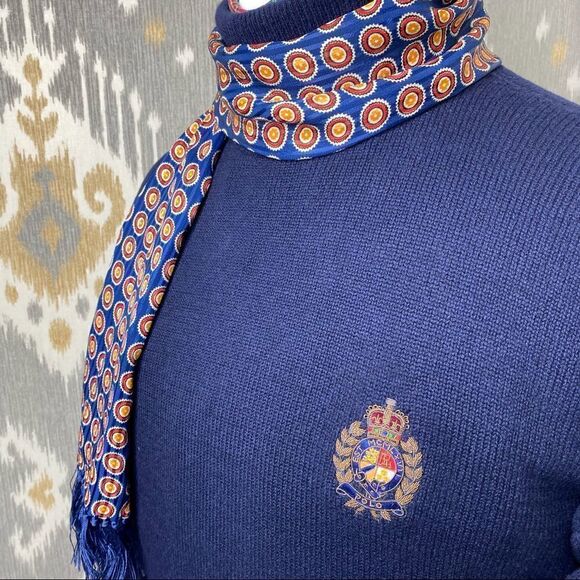 Vintage Polo Ralph Lauren Navy Cashmere Bullion Crest L/S Turtleneck Sweater - Picture 9 of 16